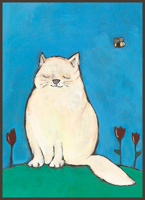 Painting by Lizzie of a cat.