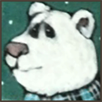 Painting by Lizzie magnet of a white bear.